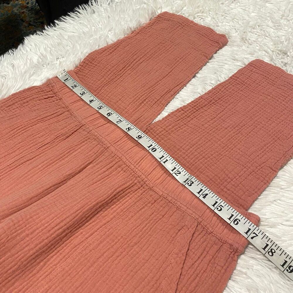 Marine Layer Paula Easy Tapered Cropped Pants in Pink Large - Picture 4 of 8